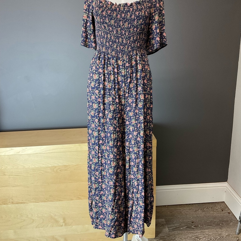 Romper, Navy With Tiny Flower Pattern. - image 4